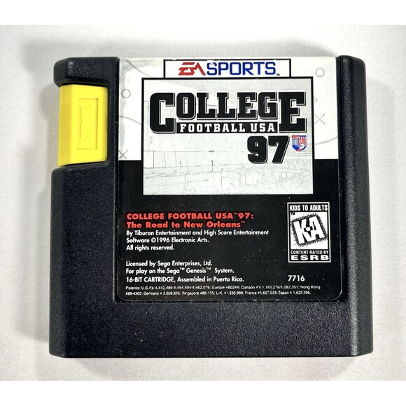 College Football USA 97 for Sega Genesis EA Sports Vintage Cartridge Only Tested - Picture 1 of 6